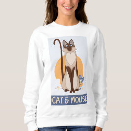 Sweatshirt Chat Drôle & Souris Mange Sneaking Un Peu De Froma