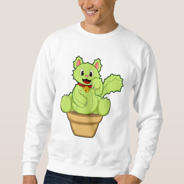 Sweatshirt Chat en cactus (Devant)