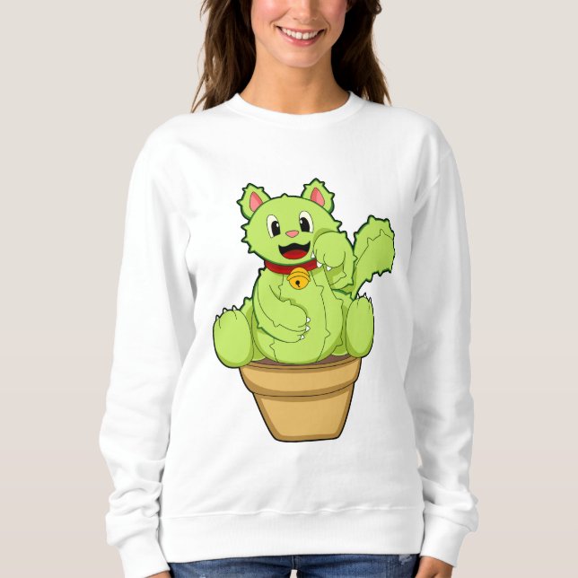 Sweatshirt Chat en cactus (Devant)