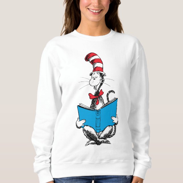 Sweatshirt Chat en lecture Casquette (Devant)