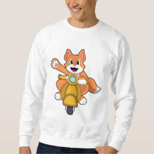 Sweatshirt Chat en motard avec scooter.PNG