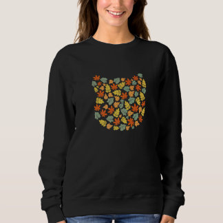 Sweatshirt Chat Feuilles d'automne