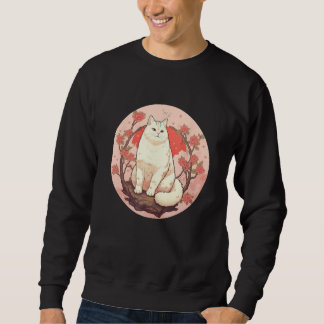 Sweatshirt Chat Fleur de Cerisier Sakura Vintage Années 80 90