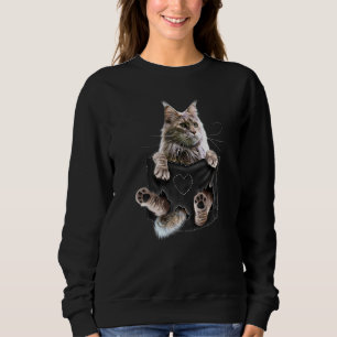 Sweatshirt Chat Maine Coon En Poche