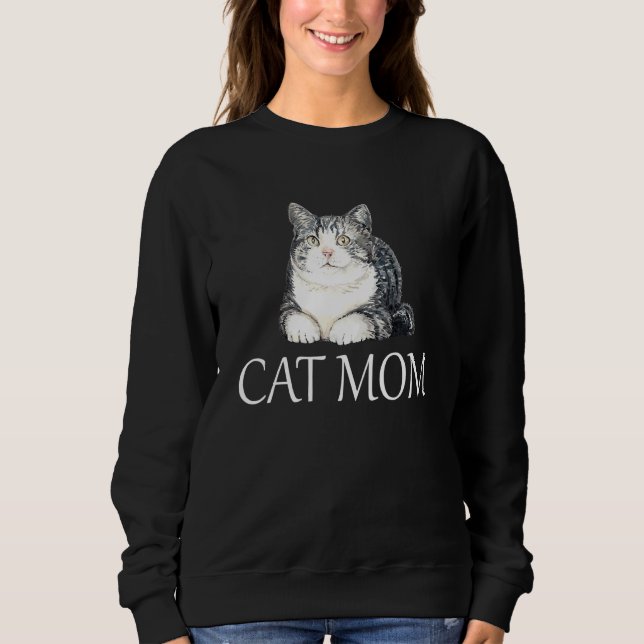 Sweatshirt Chat Maman Mignonne Femme Chat (Devant)