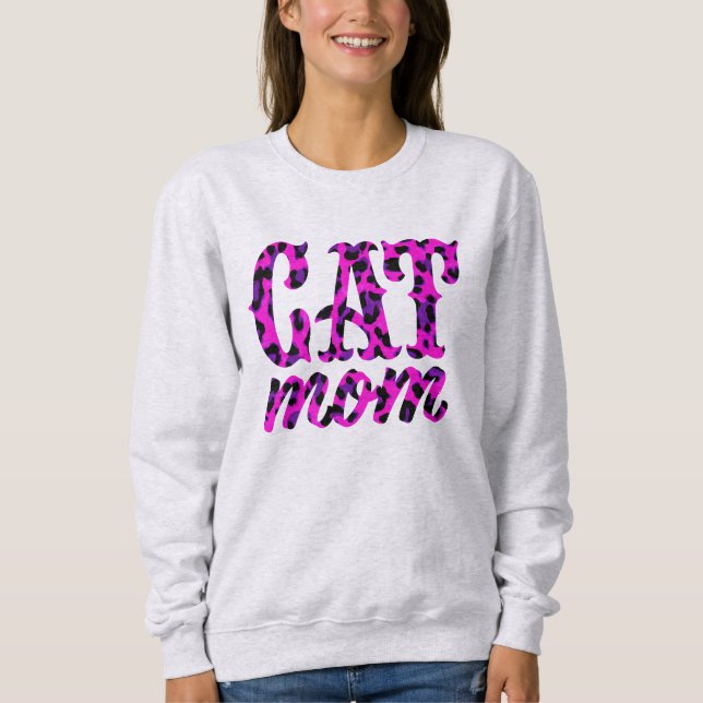 Sweatshirt Chat Maman rose (Devant)