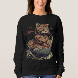 Sweatshirt chat mange Ramen, Vague de Kanawaga