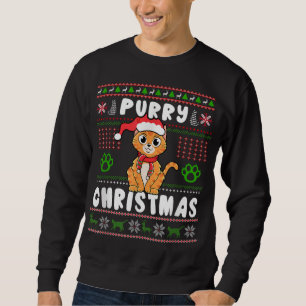 Sweatshirt Chat mignon avec santa claus en fin de noël moche