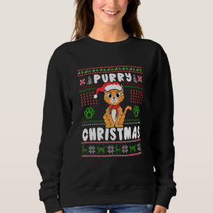 Sweatshirt Chat Mignonne Avec Le Père Noël En Purée Pour Les 