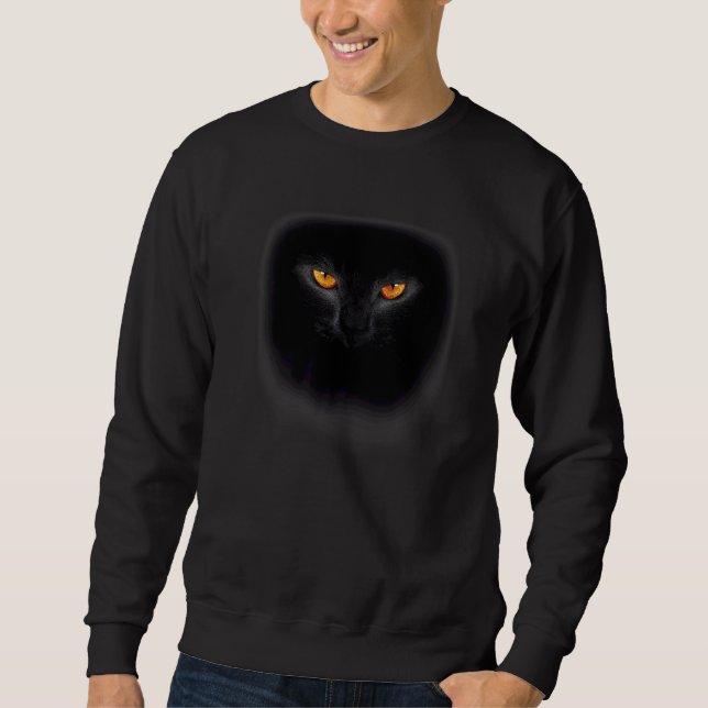 Sweatshirt Chat noir Yellow Eyes Chats (Devant)