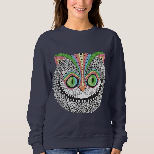Sweatshirt Chat psychédélique de Cheshire (Devant)