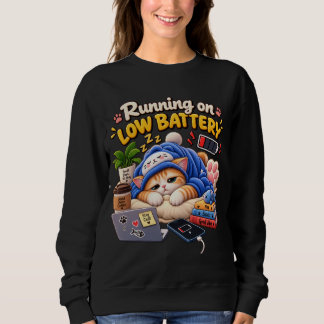 Sweatshirt Chat qui fonctionne sur batterie faible – Drôle de
