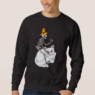 Sweatshirt Chat squelette à cheval Paresseux Costume Hallowee