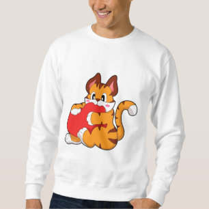 Sweatshirt Chat tigre à Love with Heart.PNG