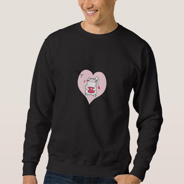 Sweatshirt Chat Valentines Day Love Letter Heart Kitten Love  (Devant)