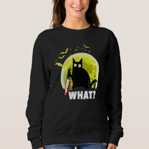 Sweatshirt Chat What Funky Black Ca, Chat Murderous Avec Cout