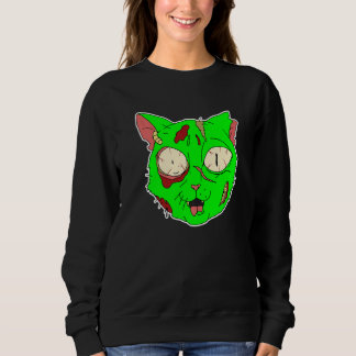 Sweatshirt Chat Zombie Paresseux Costume Halloween Effrayant 