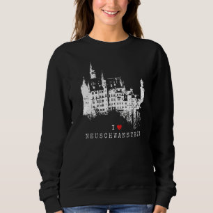 Sweatshirt Château de Neuschwanstein Vintage Bavière I Love G
