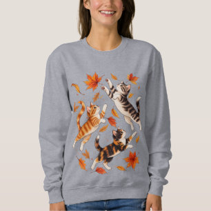 Sweatshirt Chatons d'automne et feuilles d'érable tombantes