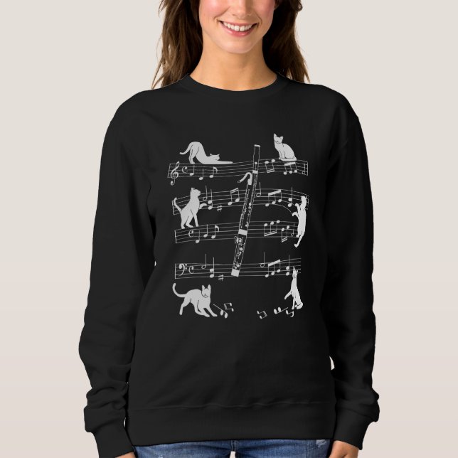 Sweatshirt Chats Bassoonistes Pour Chat Aimant Bassoon Player (Devant)
