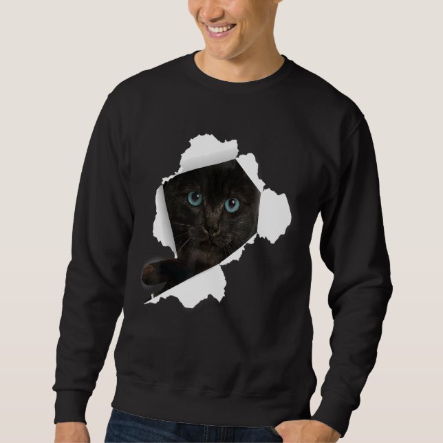 Sweatshirt Chats Chats Chats Chats Blackcats Tordus Tête Kitt (Devant)