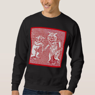 Sweatshirt Chats de Kitty en rouge par Louis Wain