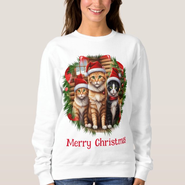 Sweatshirt Chats de Noël (Devant)