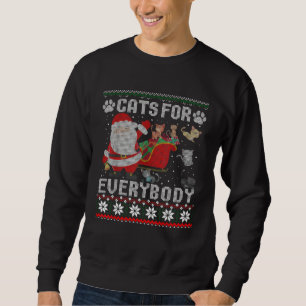 Sweatshirt Chats de Noël pour tout le monde Pull Ugly Mignon