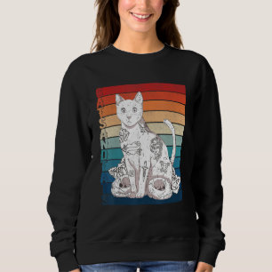 Sweatshirt Chats Et Tats Artiste De Tatouage Vintage Enked Ch