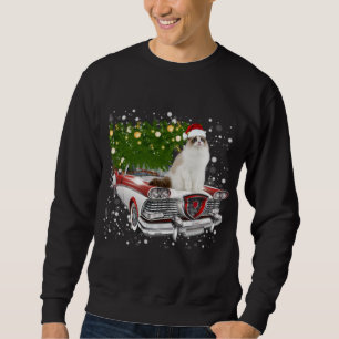 Sweatshirt Chats Marches Camion Rouge Arbre de Noël