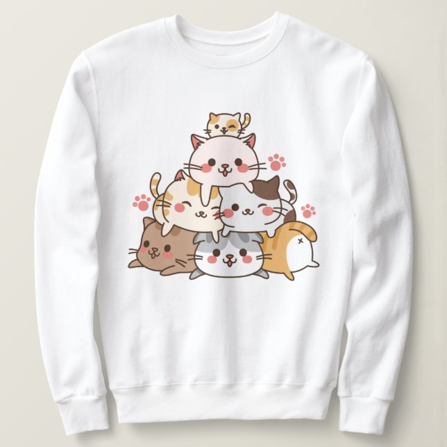 Sweatshirt Chats mignons (Design devant)