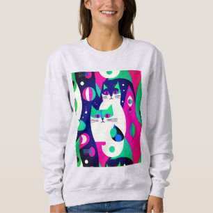 Sweatshirt Chats modernes du milieu du siècle sur un Arrière