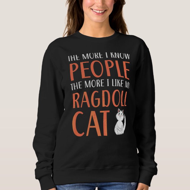 Sweatshirt Chats Ragdoll Propriétaire Kitty Paw Love Meow Kit (Devant)