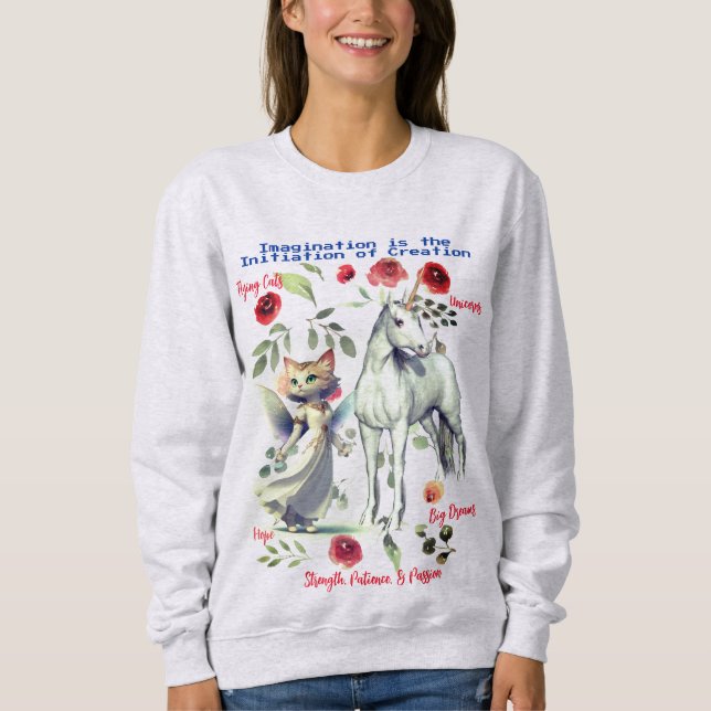 Sweatshirt Chats Unicorn branchés et tendance (Devant)