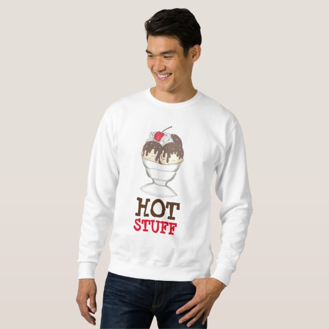 Sweatshirt CHAUD BOUTEILLE Crème de glace Hot Fudge Sundae Sw (Devant entier)