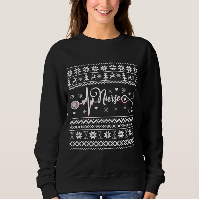 Sweatshirt Chaud de Noël joyeux et moche (Devant)