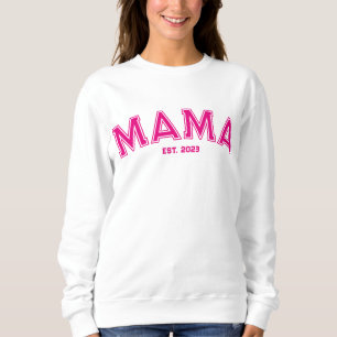 Sweatshirt Chaud Rose Sport Style Outline Mama