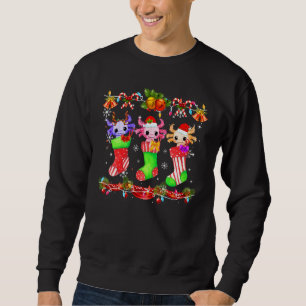 Sweatshirt Chaussettes de Noël Elf Axolotl Père Noël