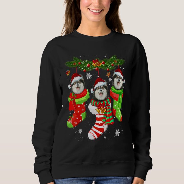 Sweatshirt Chaussettes de Noël en Laponie finlandaise Arbre L (Devant)