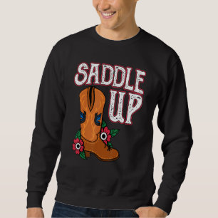 Sweatshirt Chaussures de Cowgirl Sautent à Cheval Cowgirl