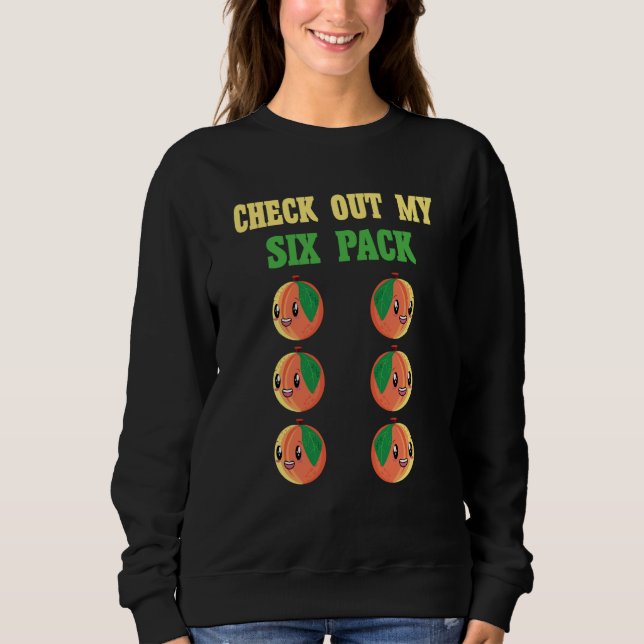 Sweatshirt Check Out My Six 6 Pack Peach Weightlifting Men's  (Devant)