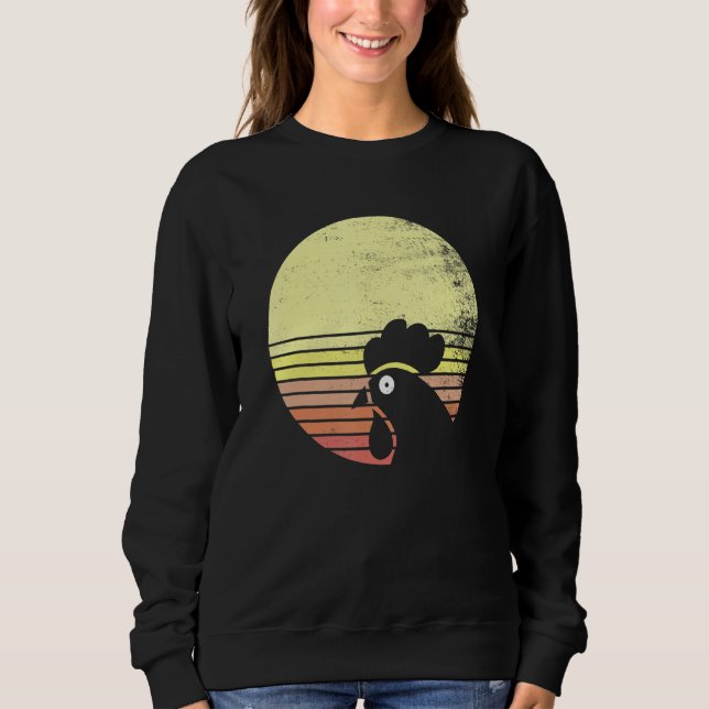 Sweatshirt Cheeky Chicken Retro Sunset (Devant)