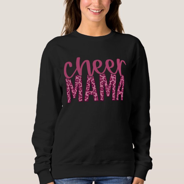 Sweatshirt Cheer Mama  Pink Leopard Print (Devant)