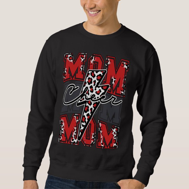 Sweatshirt Cheer Mom Lightning Bolt Leopard Cheetah Print Che (Devant)