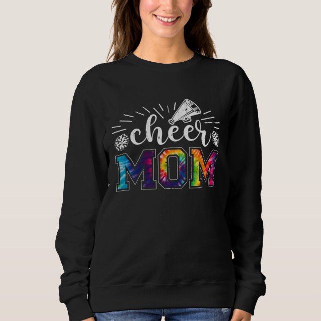 Sweatshirt Cheer Mom Tie Dye Print Proud Cheerleader Mom Moth (Devant)