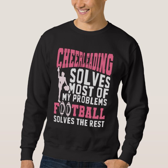 Sweatshirt Cheerleading Solves My Problems Cheerleader Footba (Devant)
