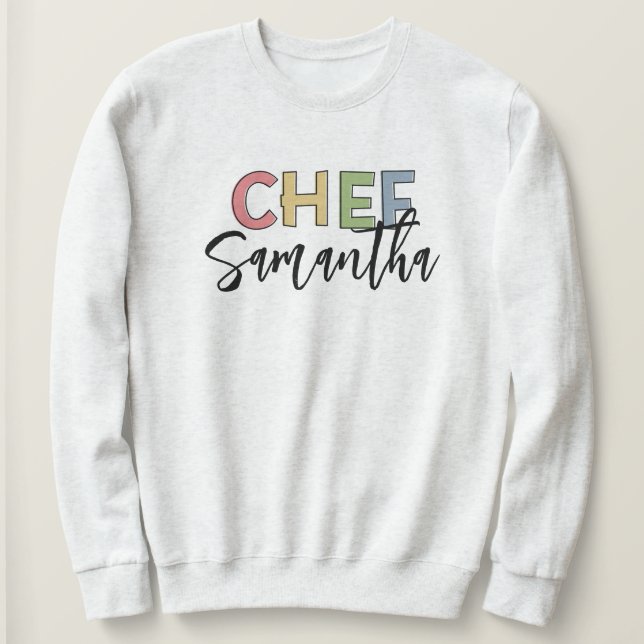 Sweatshirt Chef Personnalisé Cadeaux De Cute Colorés (Design devant)