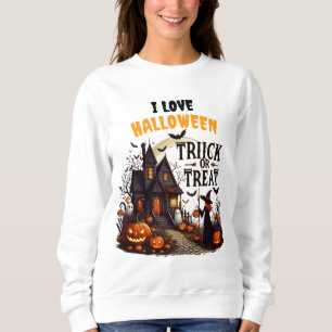 Sweatshirt Chemin de la maison hantée rempli de citrouilles e