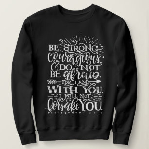 Sweatshirt Chemise à col rond 'Be Strong & Courageous' avec v