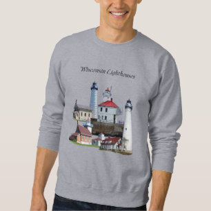 Sweatshirt Chemise à lettrage noir du phare du Wisconsin